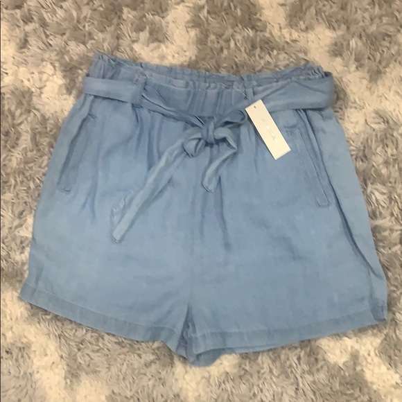 Harper Heritage Paper bag High-waist Blue Shorts - Picture 2 of 2